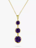 E.W Adams gold amethyst pendant necklace 45cm, UK version