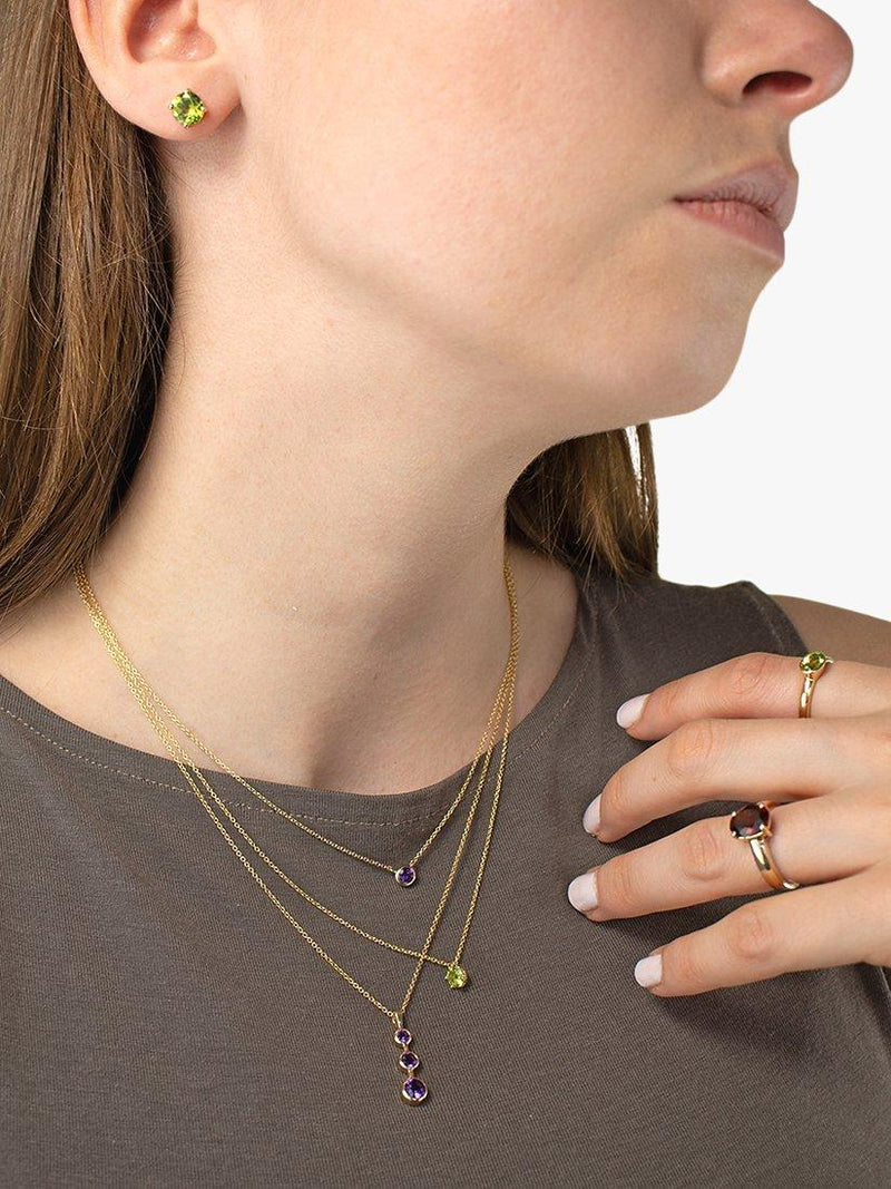 E.W Adams gold amethyst pendant necklace 45cm, UK version