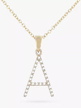 John Lewis E.W Adams 9ct Gold Diamond Initial Pendant Necklace- Buy online at McGrocer
