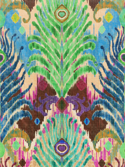 John Lewis John Lewis and Matthew Williamson Peacock Ikat Wallpaper L10m x W52cm- Buy online at McGrocer