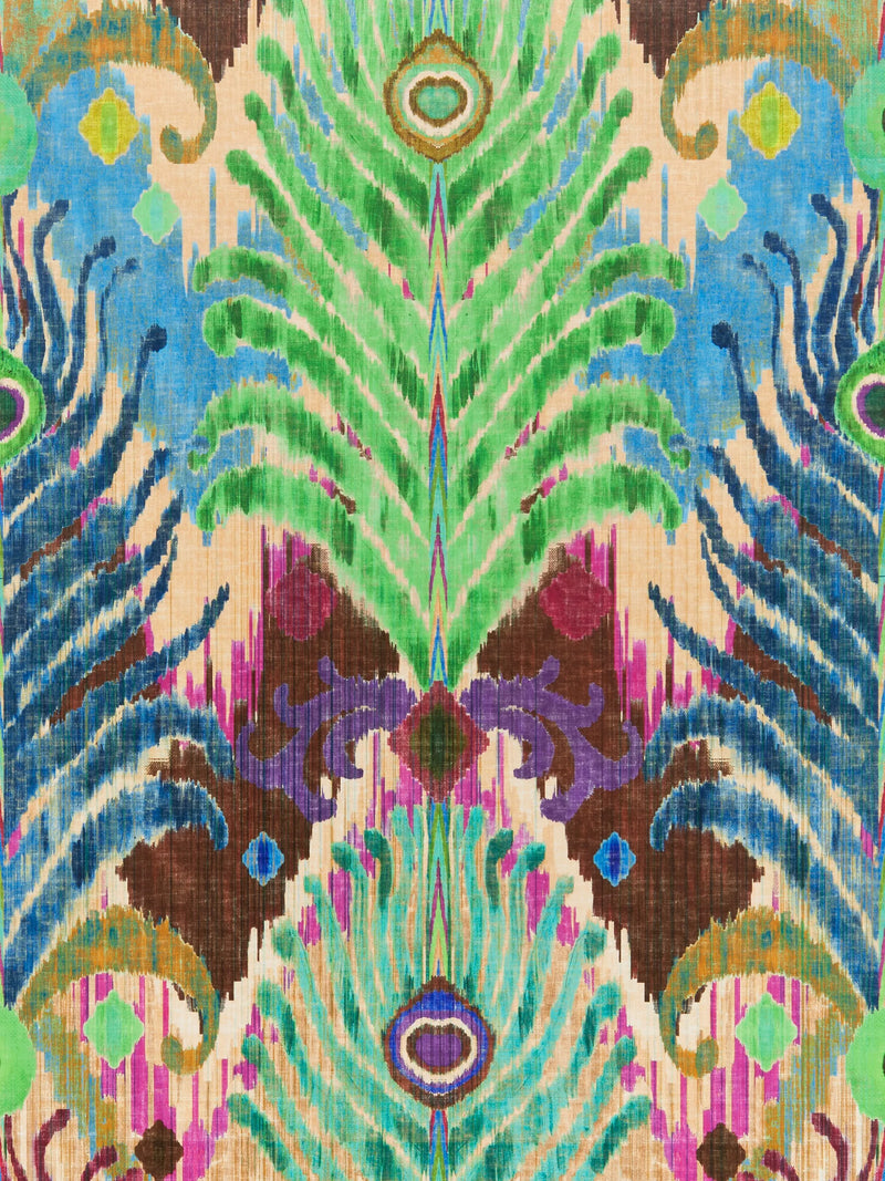 Matthew Williamson peacock ikat wallpaper L10m x W52cm (British brand)