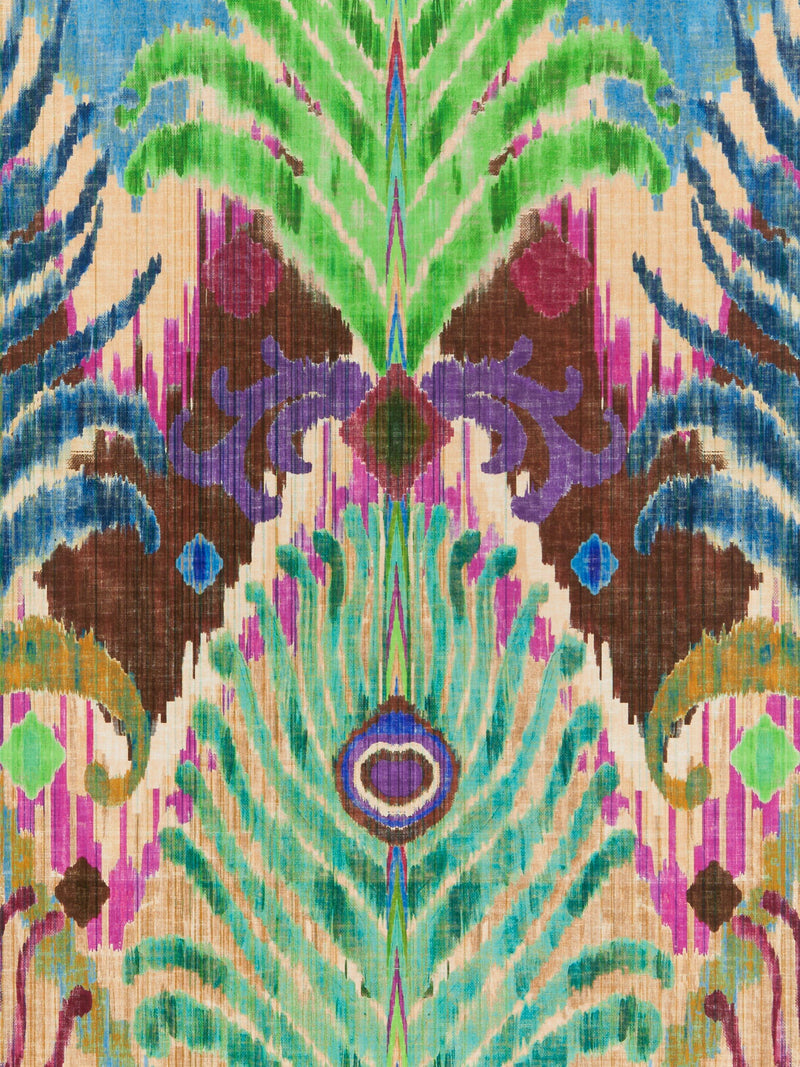 Matthew Williamson peacock ikat wallpaper L10m x W52cm (British brand)