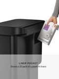 Simplehuman recycling pedal bin matte black steel 58L, imported from the UK