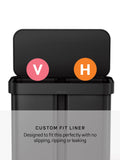Simplehuman recycling pedal bin matte black steel 58L, imported from the UK