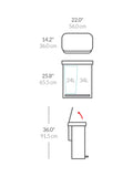 Simplehuman recycling pedal bin matte black steel 58L, imported from the UK