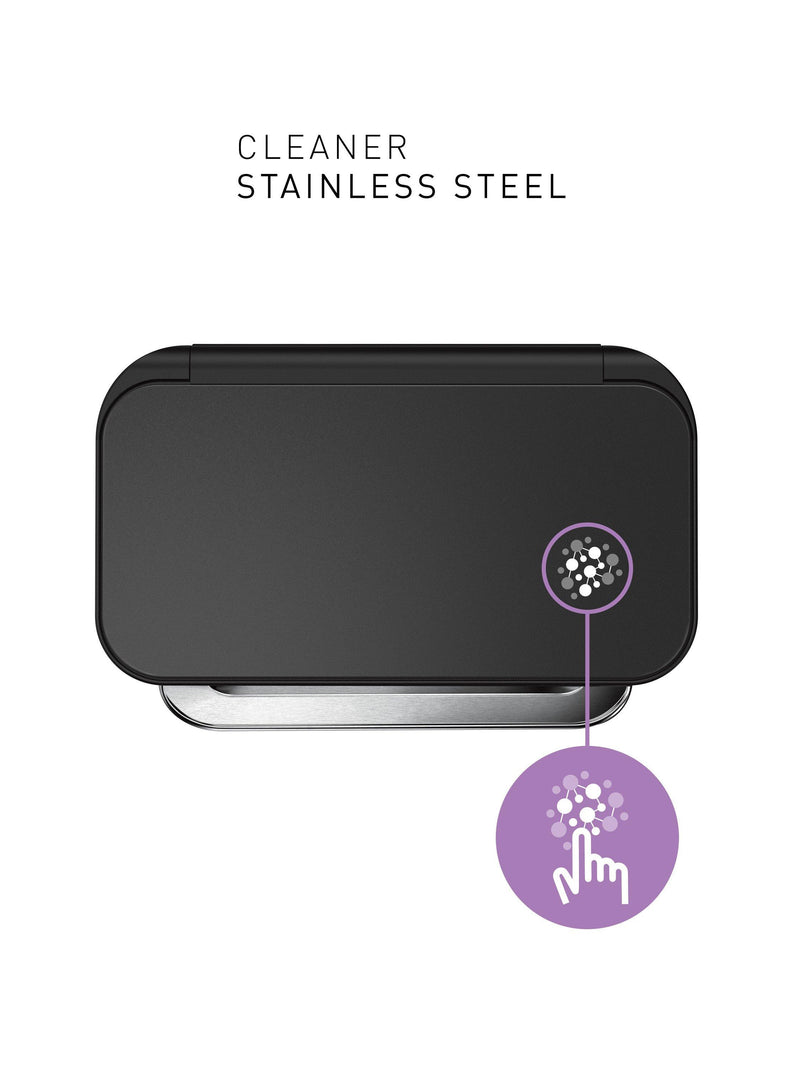 Simplehuman recycling pedal bin matte black steel 58L, imported from the UK