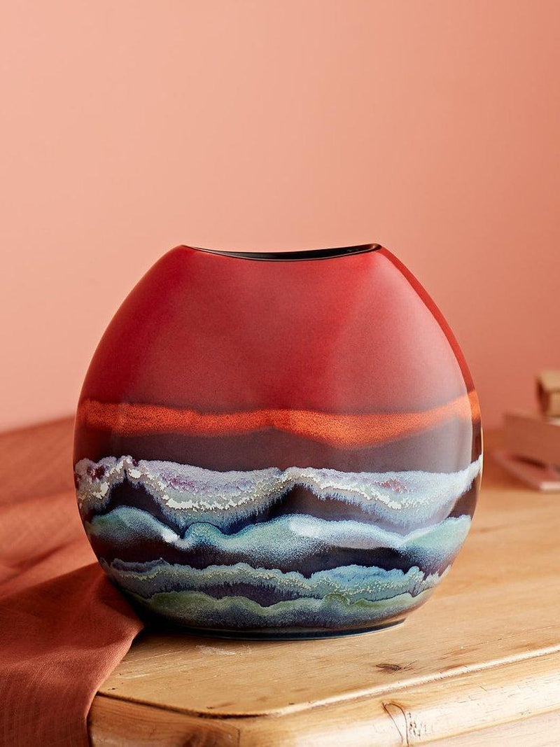 Poole Pottery Horizon Purse Vase H20cm, imported from the UK