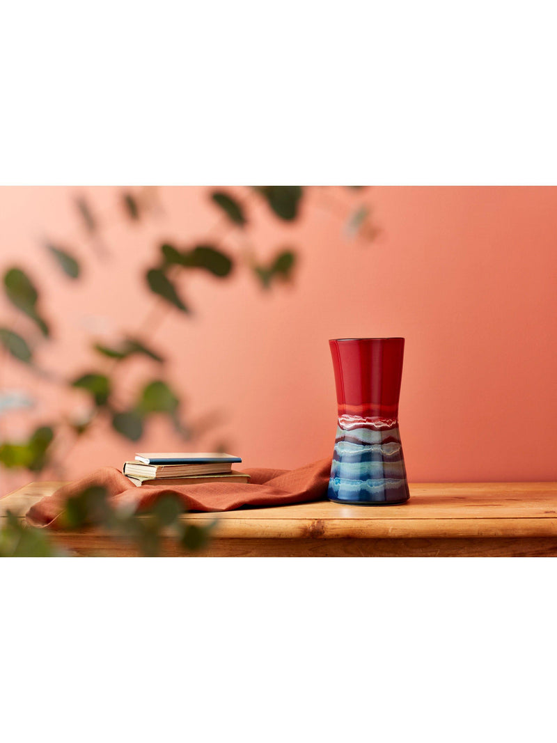 Poole Pottery hourglass vase Red Multi 24cm, imported from the UK