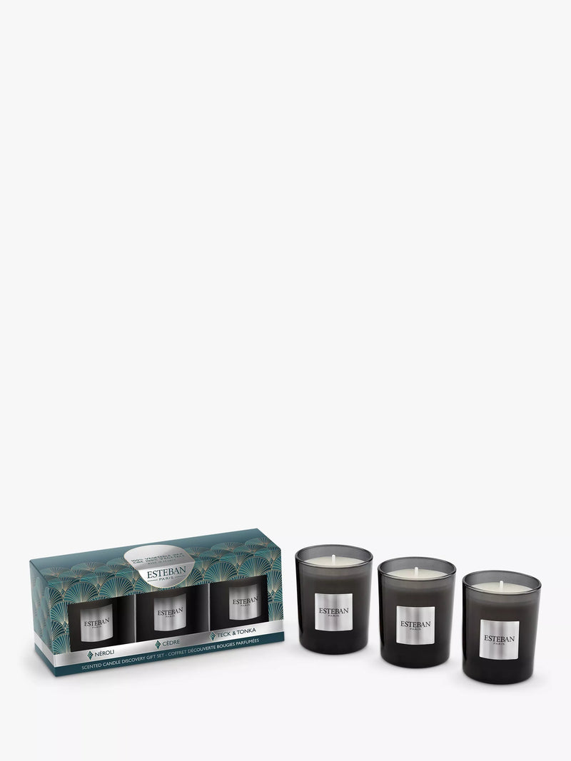 Esteban discovery scented candle gift set, imported from the UK