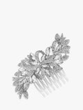 Sparkling Hair Comb with Crystal Ribbon Design in Silver for Wedding