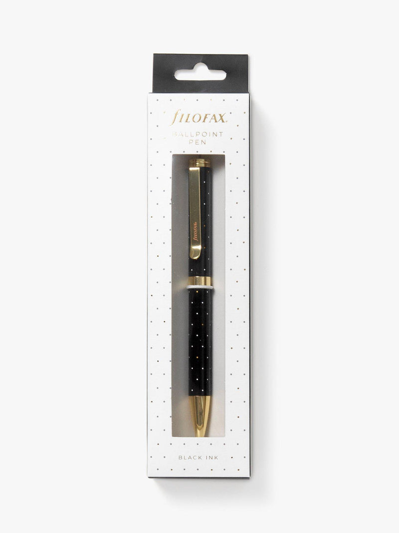 Filofax Moonlight black ballpoint pen, 1mm nib (British brand)