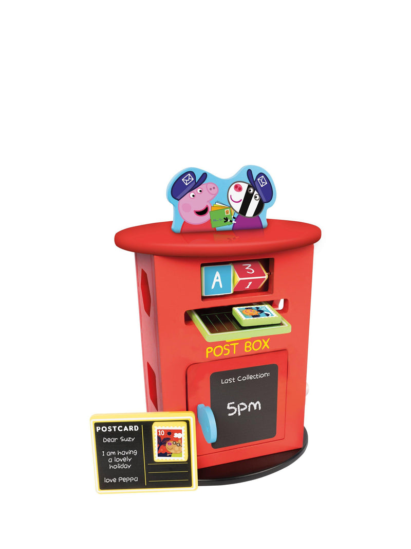 Peppa Pig wooden postbox activity set with postcards and parcels (British brand)