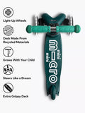Micro Scooters Mini Eco Deluxe LED scooter green - British product
