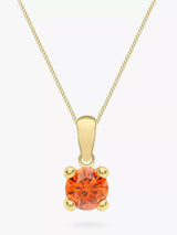 John Lewis IBB 9ct Yellow Gold Round Cubic Zirconia Pendant Necklace- Buy online at McGrocer