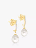 IBB 9ct gold pearl drop earrings - British product