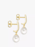 IBB 9ct gold pearl drop earrings - British product