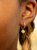 IBB 9ct gold heart charm hoop earrings - British product