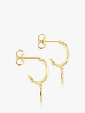 IBB 9ct gold heart charm hoop earrings - British product