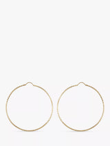 John Lewis IBB 9ct Gold Large Textured Hoop Earrings- Buy online at McGrocer