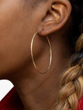 IBB 9ct textured hoop earrings gold - British product