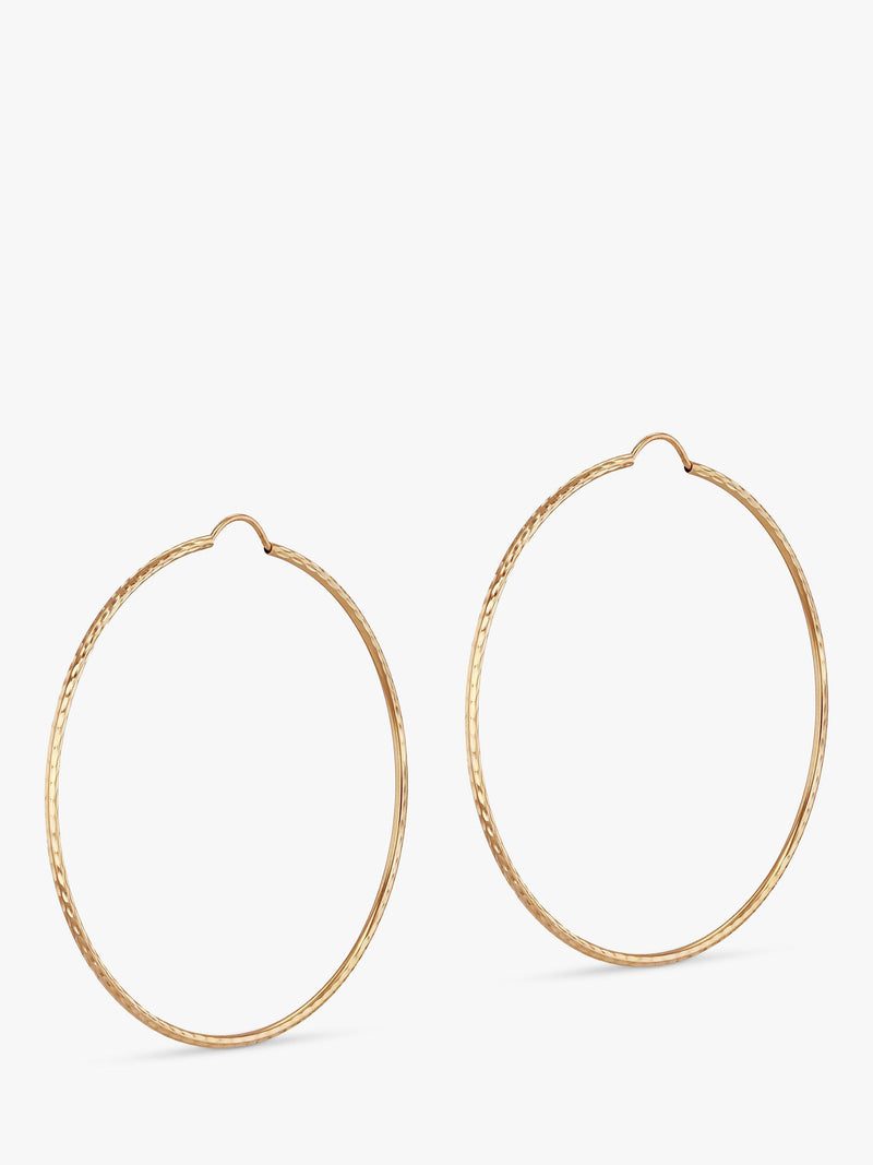 IBB 9ct textured hoop earrings gold - British product