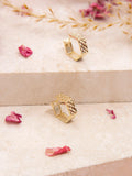 IBB 9ct gold hexagonal textured hoop earrings, imported from the UK