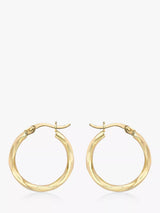 John Lewis IBB 9ct Gold Faceted Creole Hoop Earrings- Buy online at McGrocer