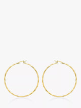 John Lewis IBB 9ct Gold Large Faceted Hoop Earrings- Buy online at McGrocer