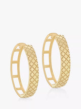 John Lewis IBB 9ct Gold Quilted Large Hoop Earrings- Buy online at McGrocer