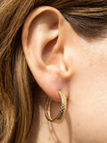 IBB earrings 9ct gold quilted large hoop - British product