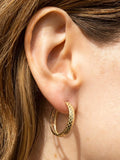 IBB earrings 9ct gold quilted large hoop - British product