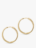IBB earrings 9ct gold quilted large hoop - British product