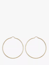 John Lewis IBB 9ct Gold Textured Slim Hoop Earrings- Buy online at McGrocer