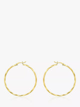 John Lewis IBB 9ct Gold Medium Faceted Hoop Earrings- Buy online at McGrocer