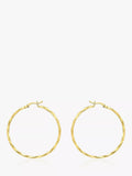 IBB 9ct gold faceted medium hoop earrings, UK version