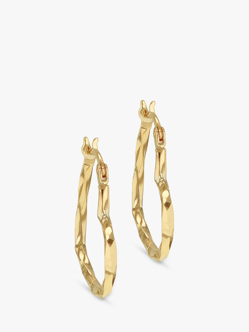 IBB 9ct gold heart hoop earrings, UK version