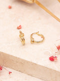 IBB 9ct gold double love knot hoop earrings, UK version