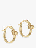 IBB 9ct gold double love knot hoop earrings, UK version