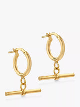 John Lewis IBB 9ct Gold Creole T-Bar Hoop Earrings- Buy online at McGrocer