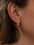 IBB 9ct gold faceted oval hoop earrings (British brand)
