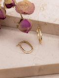 IBB 9ct gold faceted oval hoop earrings (British brand)