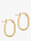 IBB 9ct gold faceted oval hoop earrings (British brand)