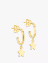 John Lewis IBB 9ct Gold Star Drop Hoop Earrings- Buy online at McGrocer