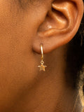 IBB 9ct gold star hoop earrings, UK version