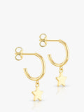 IBB 9ct gold star hoop earrings, UK version