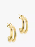 IBB 9ct gold double half hoop earrings, imported from the UK
