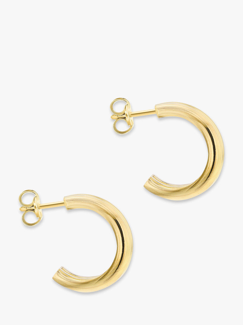 IBB 9ct gold double half hoop earrings, imported from the UK