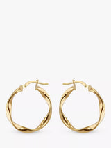 John Lewis IBB 9ct Gold Twist Hoop Earrings 2.7cm- Buy online at McGrocer