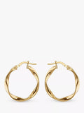 IBB 9ct gold twist hoop earrings, imported from the UK