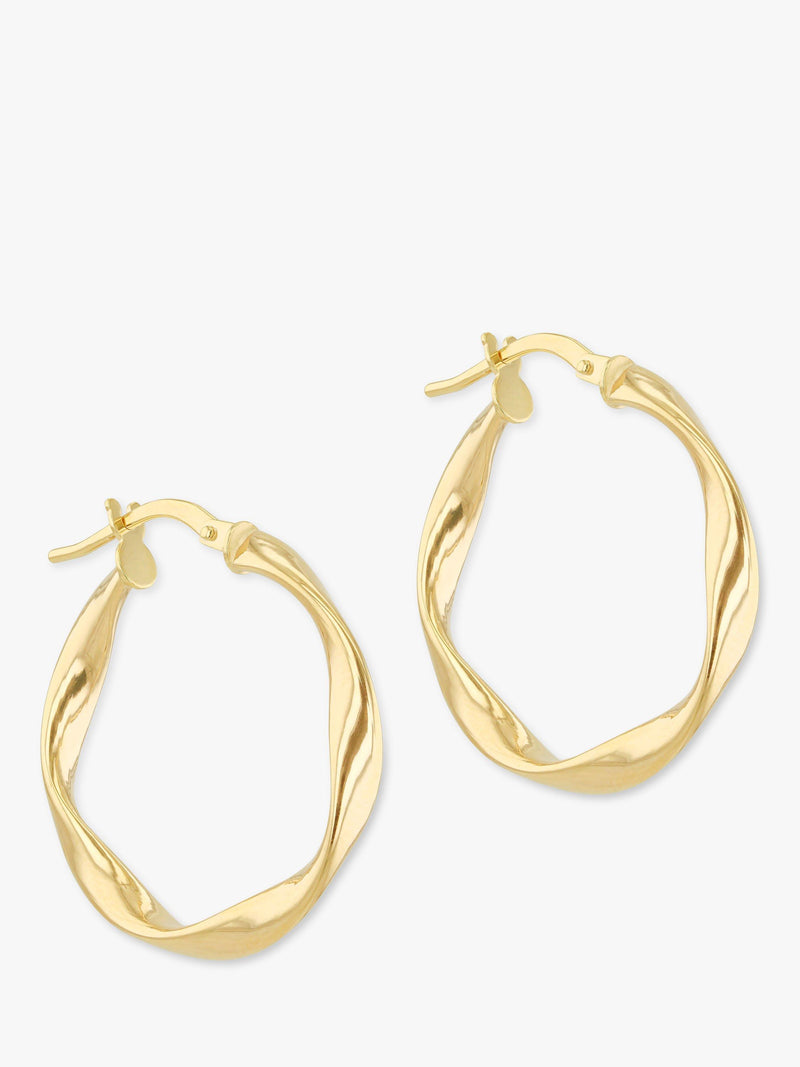 IBB 9ct gold twist hoop earrings, imported from the UK